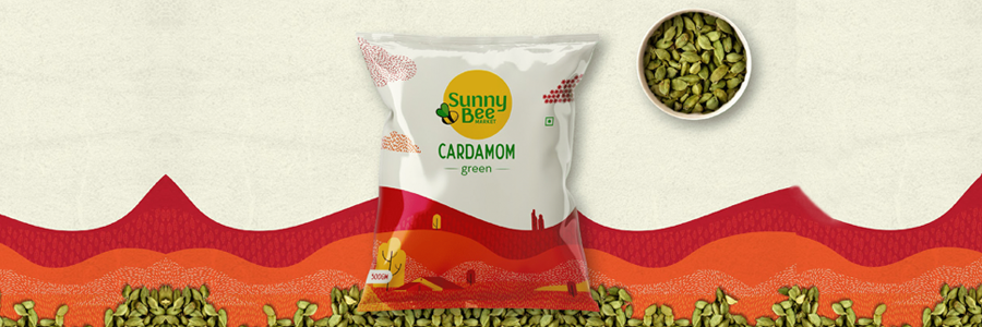 Cardamom green Pouch Packing Design